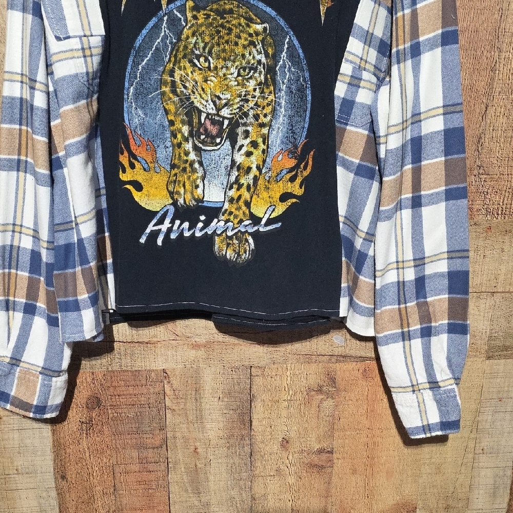 Upcycled 'Def Leapord' Women's Long Tee - Picture 4 of 5
